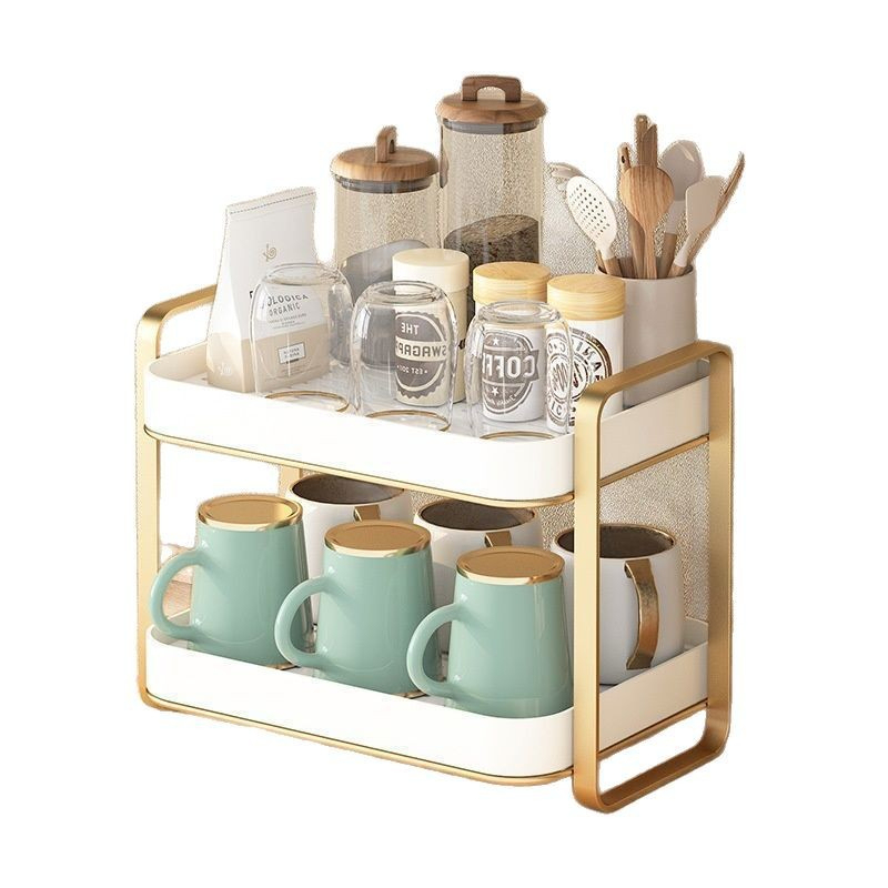 Rak Organizer Cangkir 2 Tingka - Coffee Equipment Rack ulasan dan harga